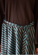 Black and blue striped long sleeve dress