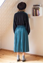 Black and blue striped long sleeve dress