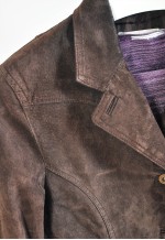 Vintage 00s suede leather blazer jacket in brown